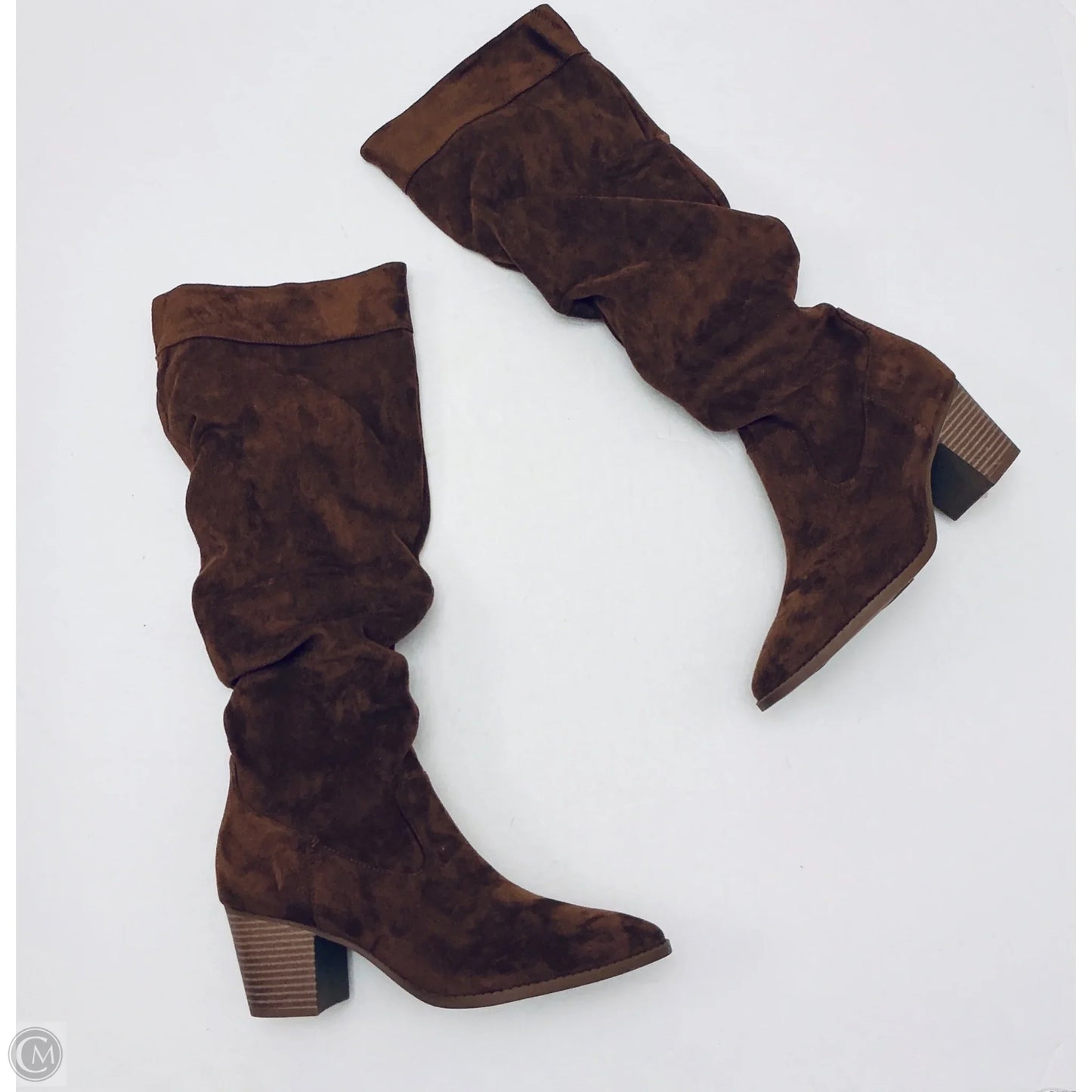 Boots Knee Heels By Time And Tru In Brown, Size: 9