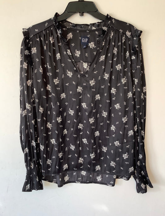 Top Long Sleeve By Gap In Black, Size: L