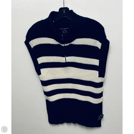 Vest Sweater By French Connection In Black & Cream, Size: M