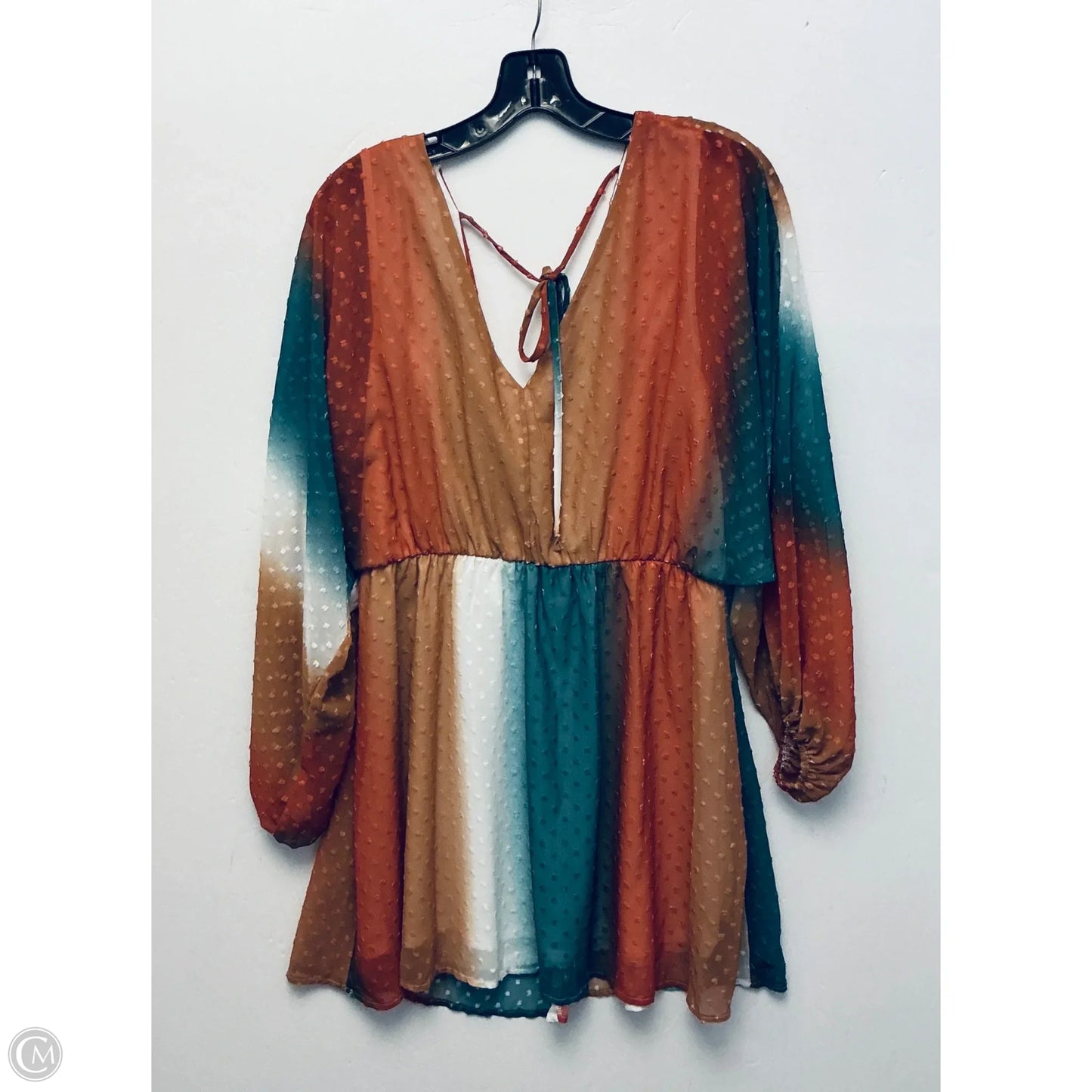 Dress Casual Short By Peach Love Cream California In Brown, Size: L