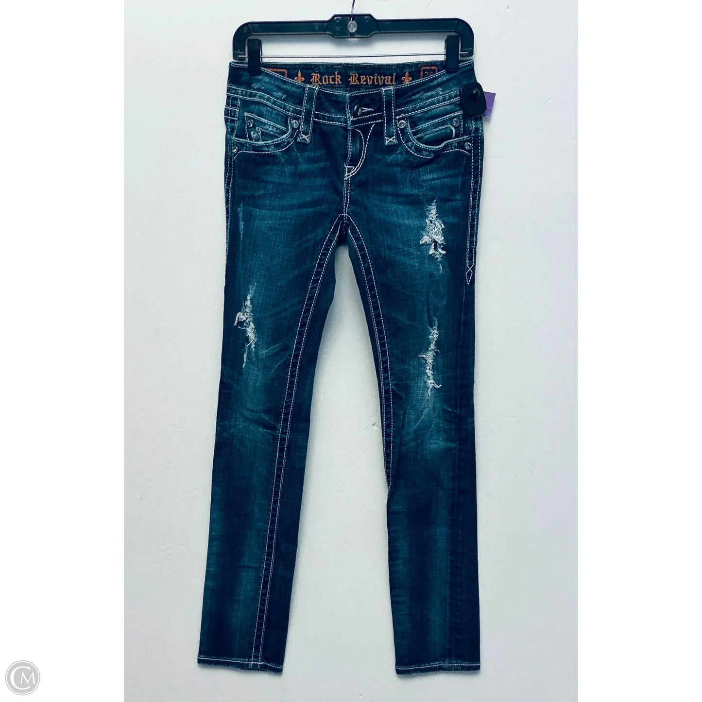Jeans Straight By Rock Revival In Blue Denim, Size: 2