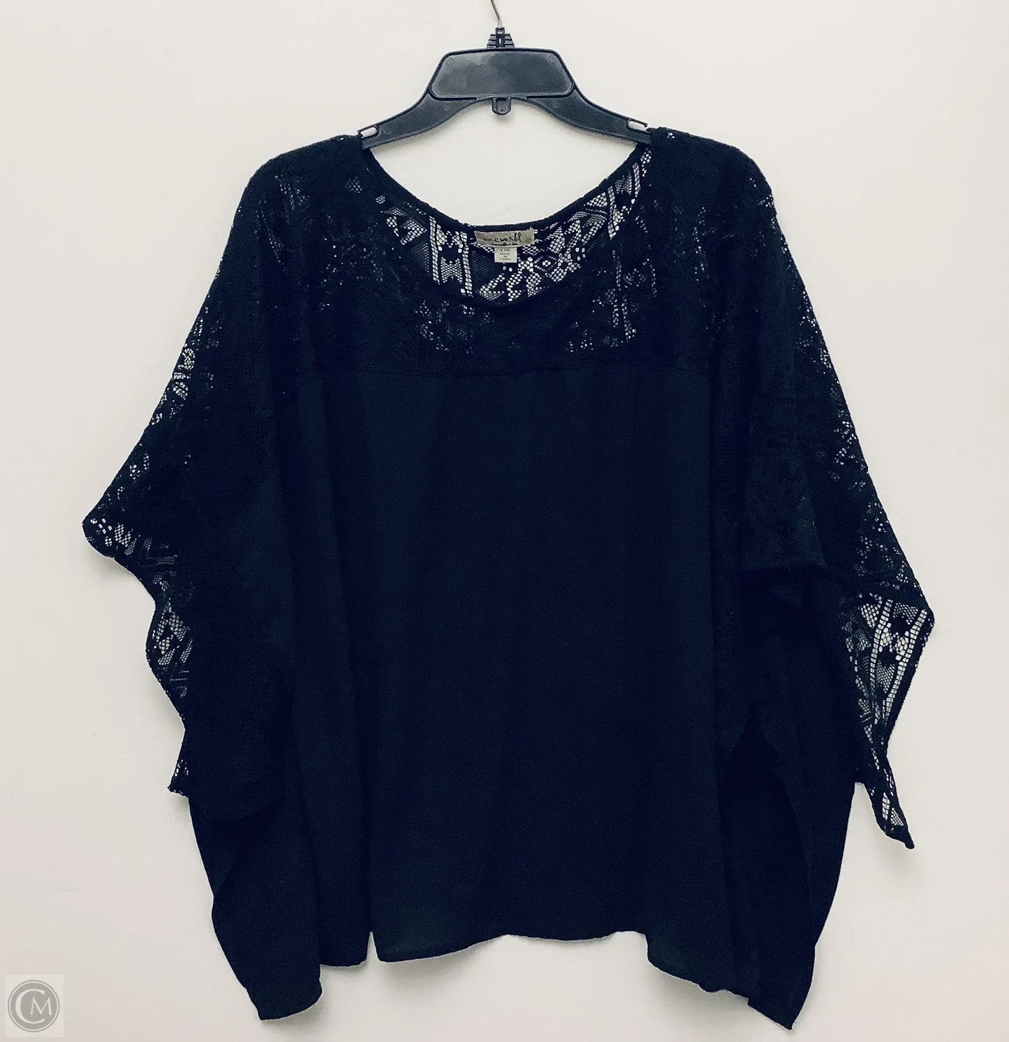 Top Short Sleeve By One World In Black, Size: L