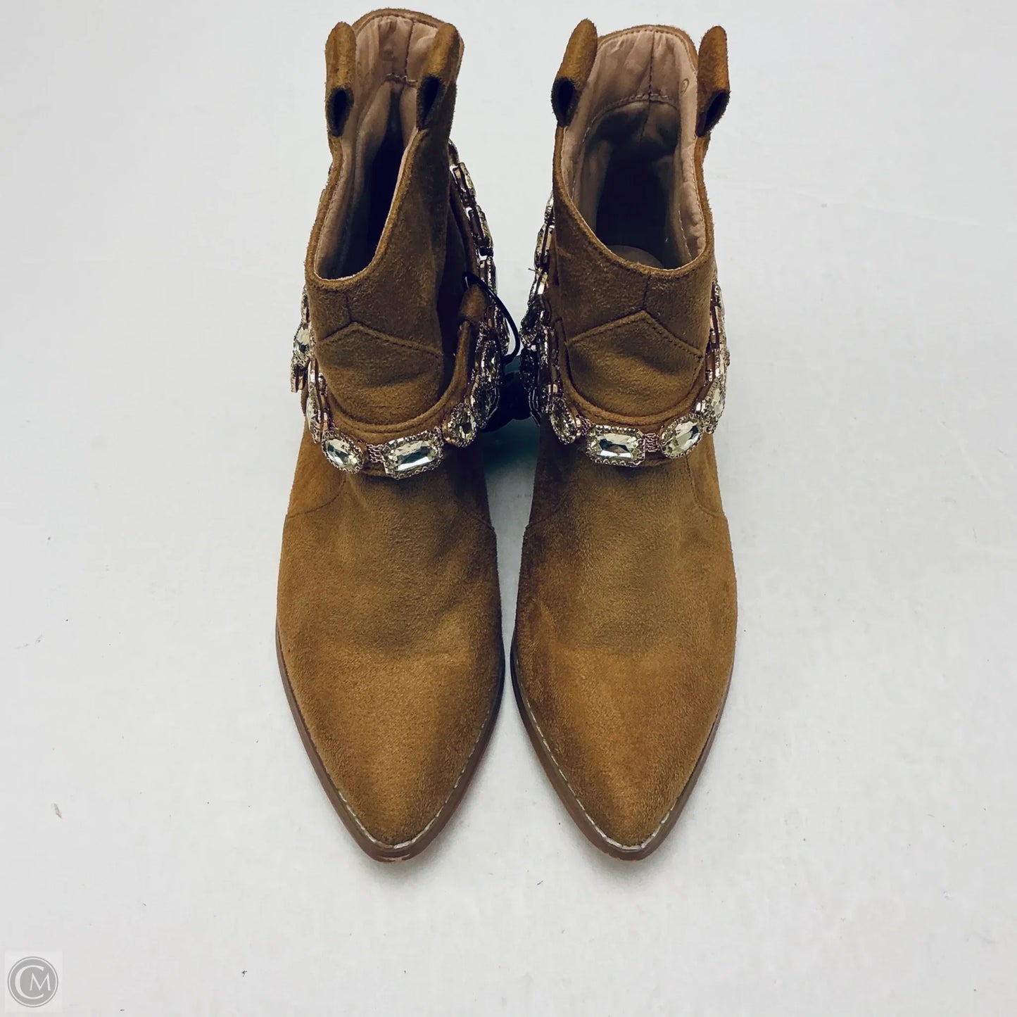 Boots Ankle Heels By Liliana In Brown, Size: 5.5