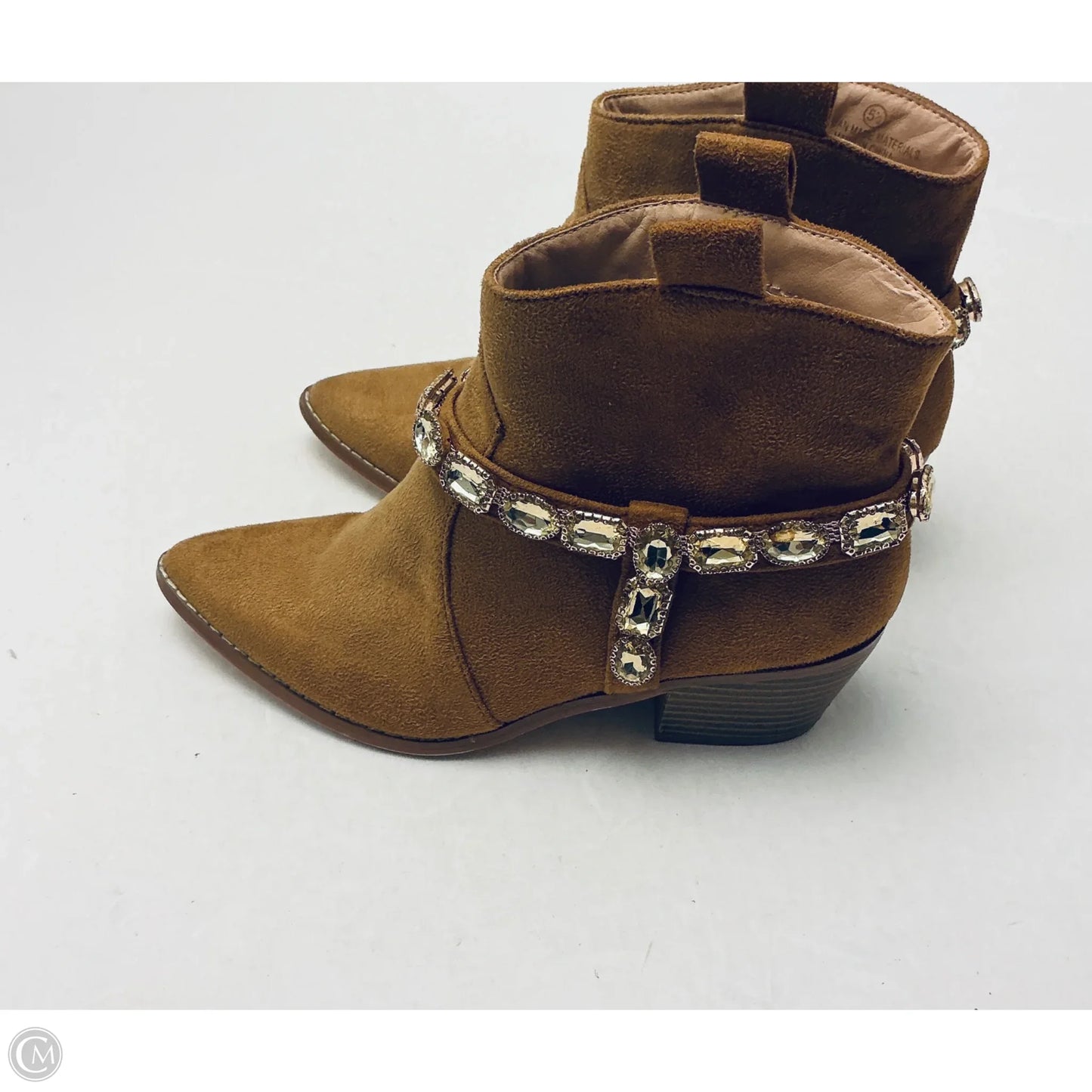 Boots Ankle Heels By Liliana In Brown, Size: 5.5