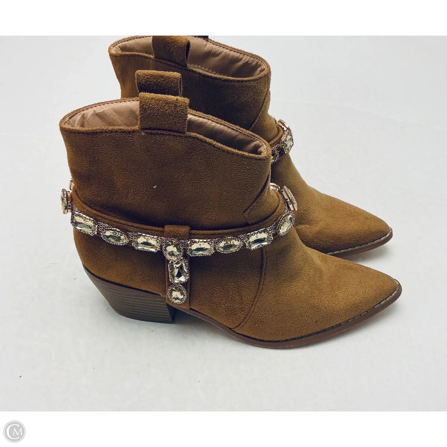 Boots Ankle Heels By Liliana In Brown, Size: 5.5