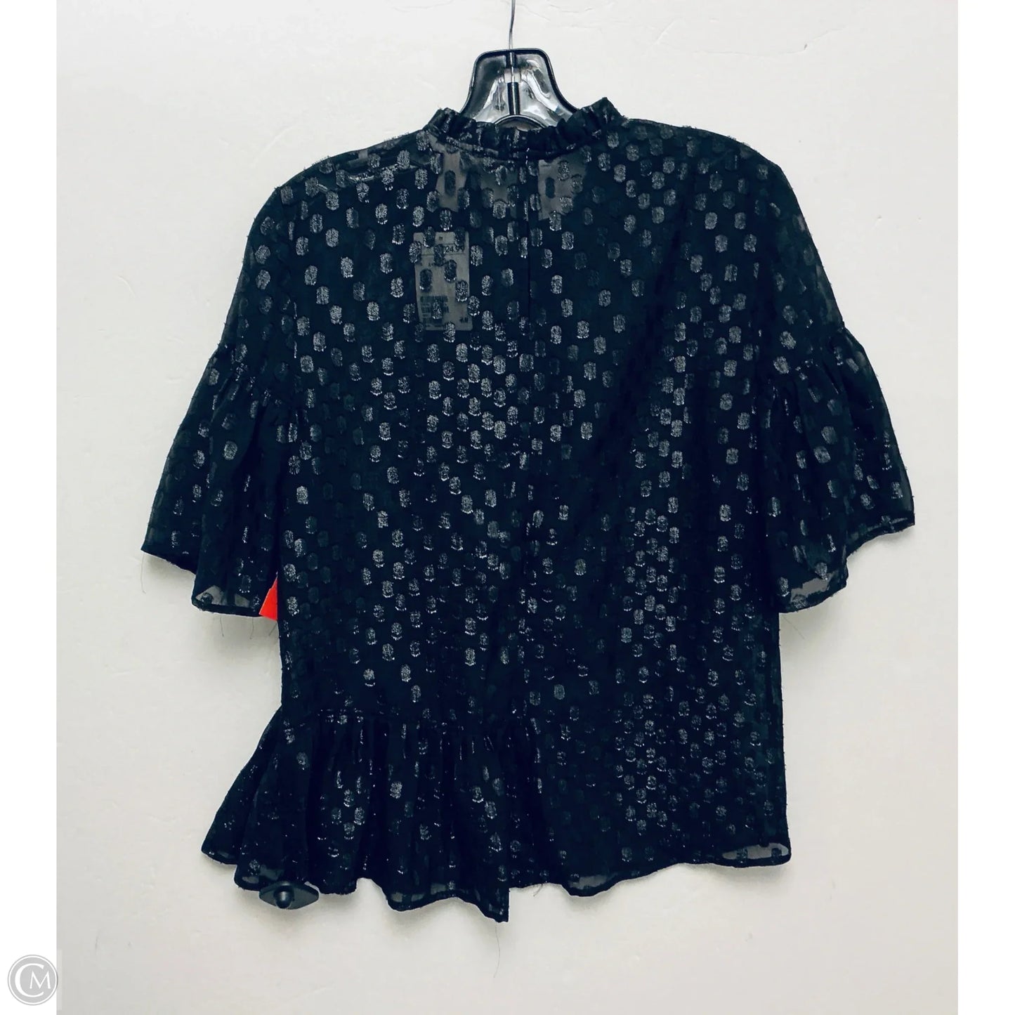 Top Short Sleeve By H&m In Black, Size: M