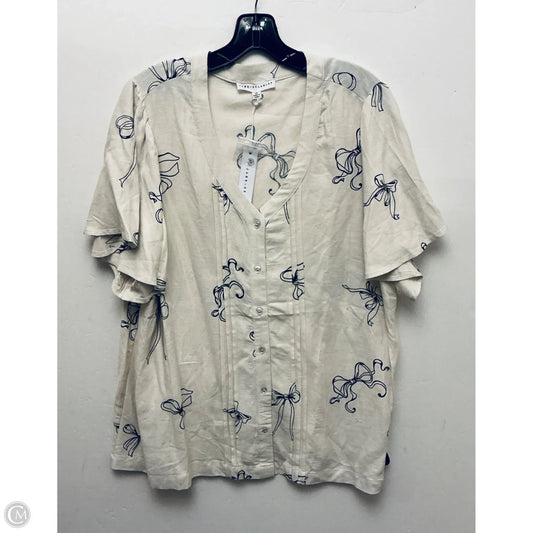 Top Short Sleeve By Jane And Delancey In Cream, Size: 1x