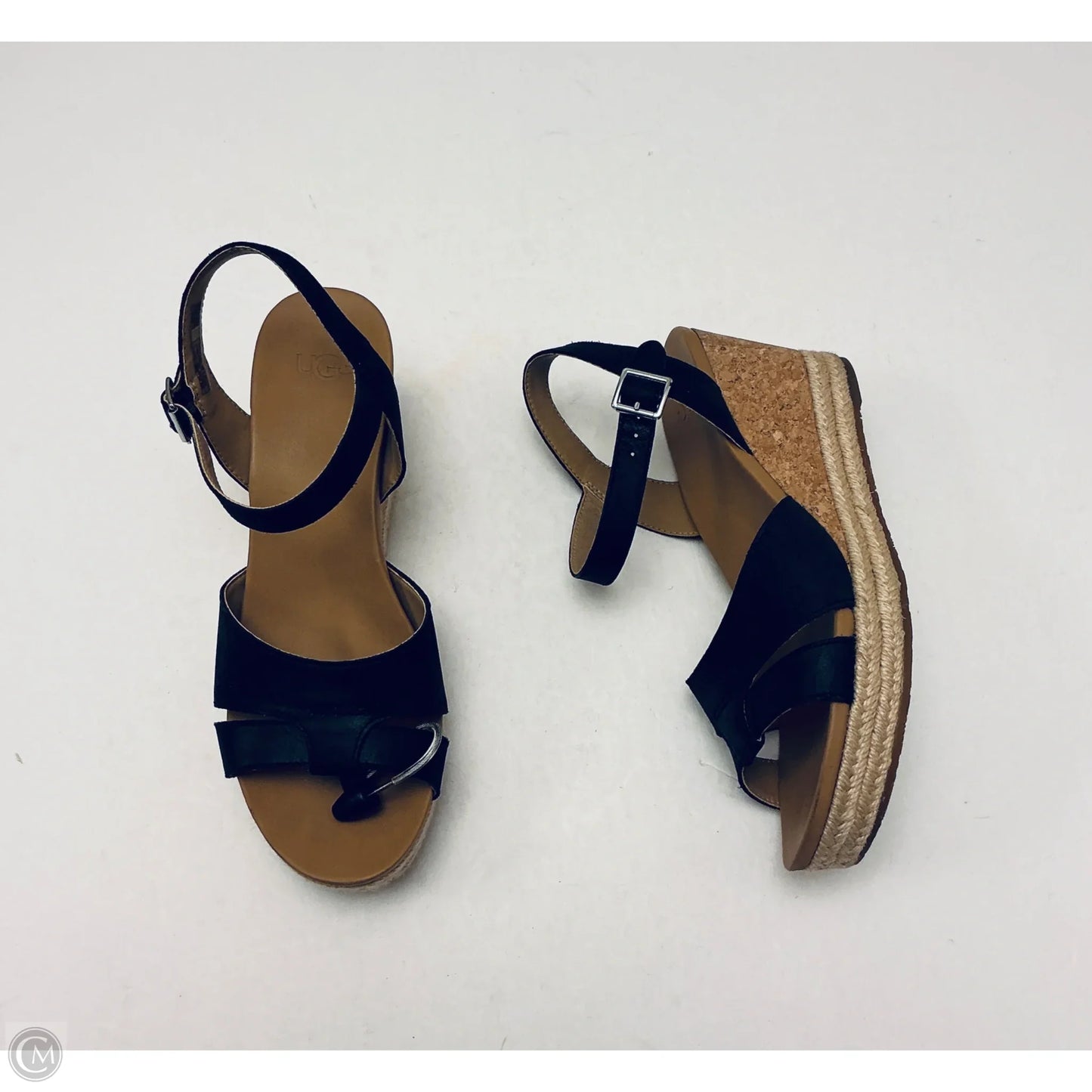 Sandals Designer By Ugg In Black, Size: 9.5