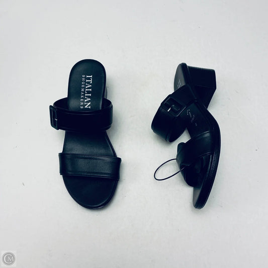 Sandals Heels Block By Italian Shoemakers In Black, Size: 8