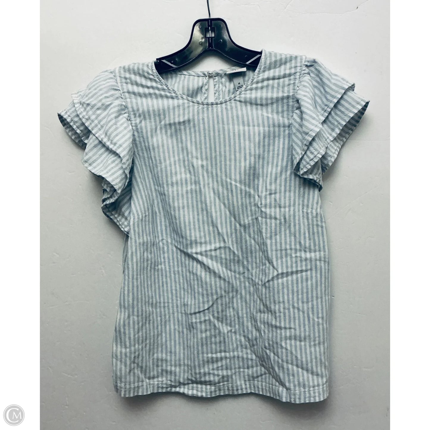 Top Short Sleeve Basic By A New Day In Striped Pattern, Size: M