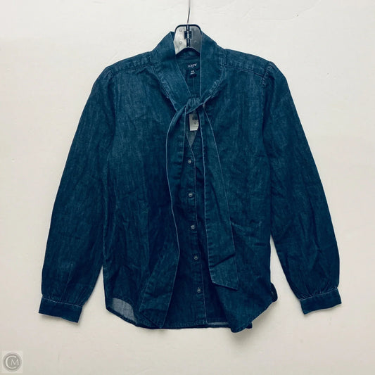 Top Long Sleeve By J. Crew In Blue Denim, Size: Xs