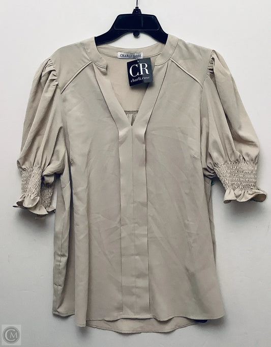 Top Short Sleeve By Clothes Mentor In Cream, Size: 0x