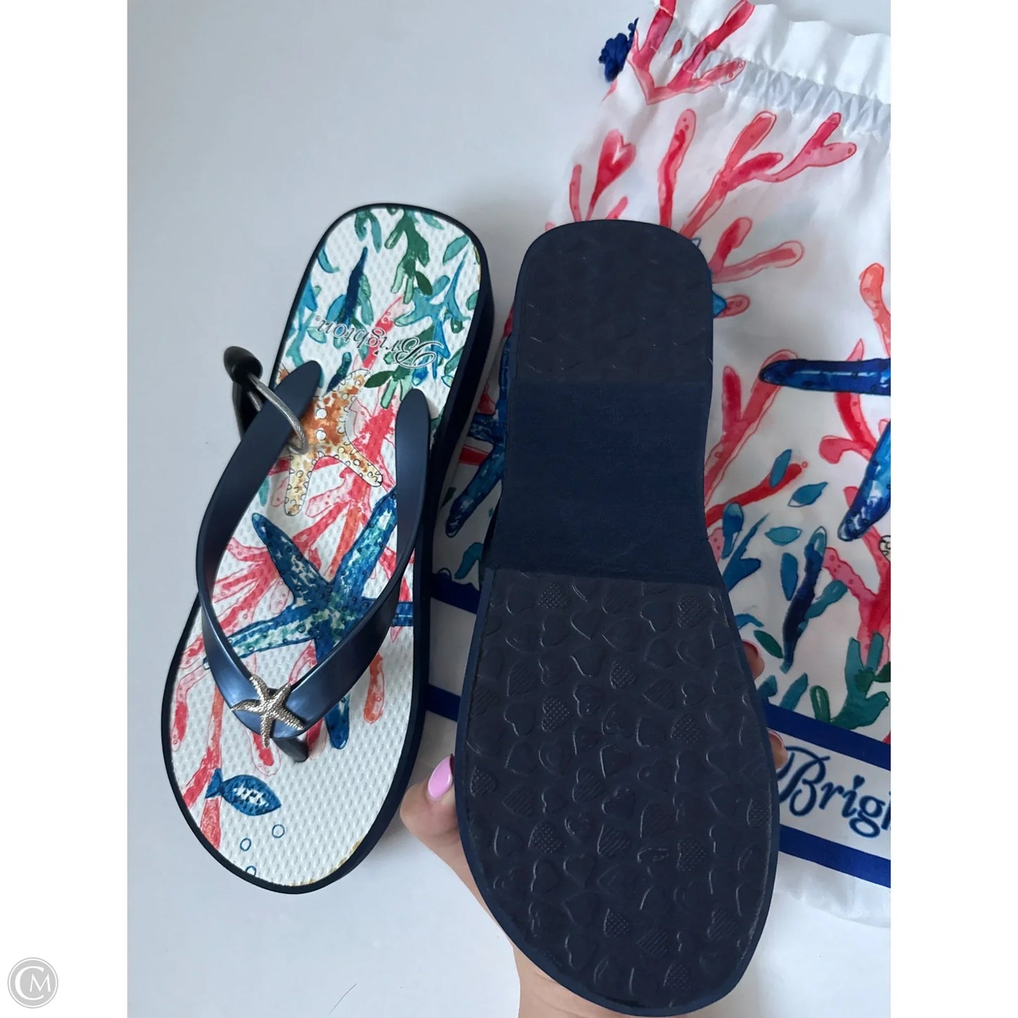 Sandals Flip Flops By Brighton In Blue, Size: 9