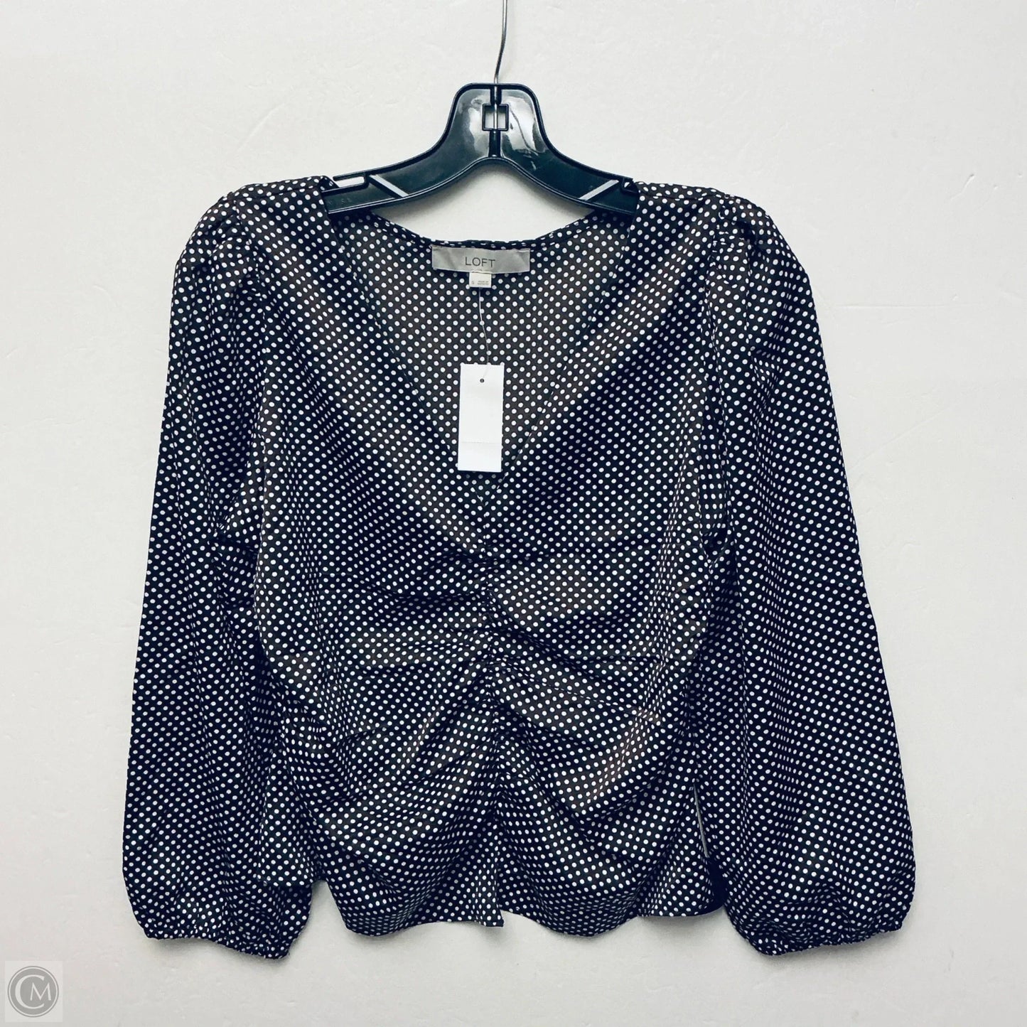 Top Long Sleeve By Loft In Polkadot Pattern, Size: S