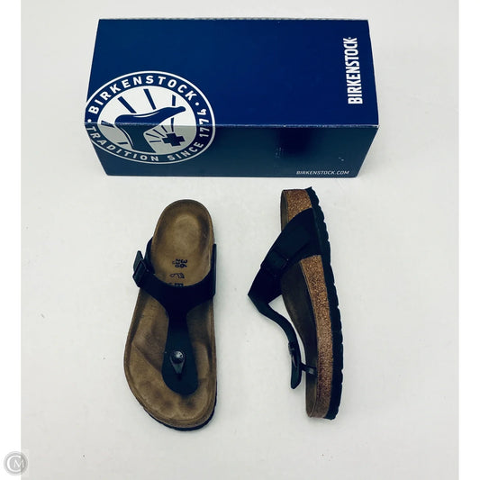 Sandals Flip Flops By Birkenstock In Black, Size: 6