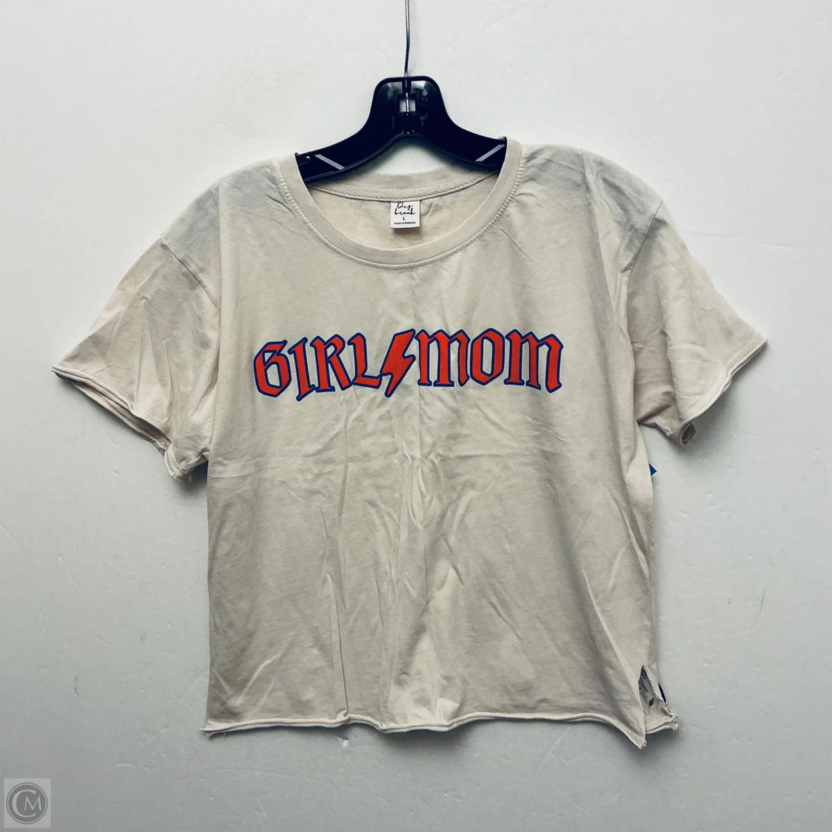 Top Short Sleeve Basic By Cme In Cream, Size: L