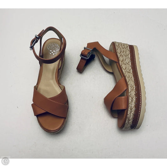 Sandals Heels Wedge By Vince Camuto In Brown, Size: 8.5