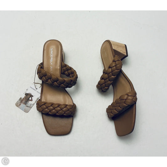 Sandals Heels Block By Sincerely Jules In Brown, Size: 8.5