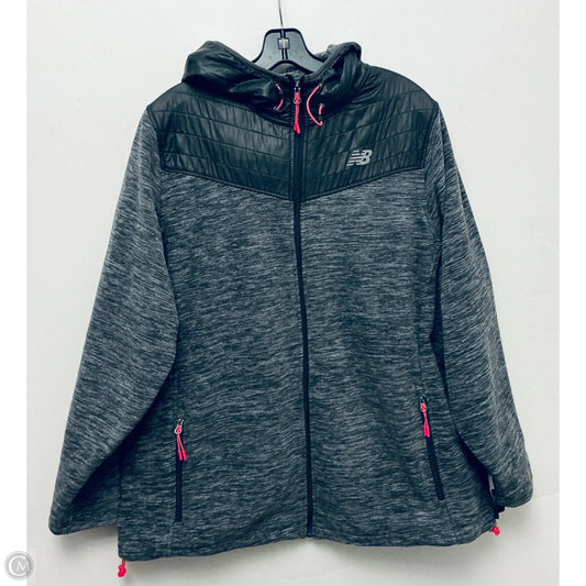 Athletic Jacket By New Balance In Grey, Size: 1x