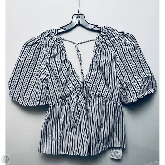 Top Short Sleeve By Top Shop In Black & White, Size: M