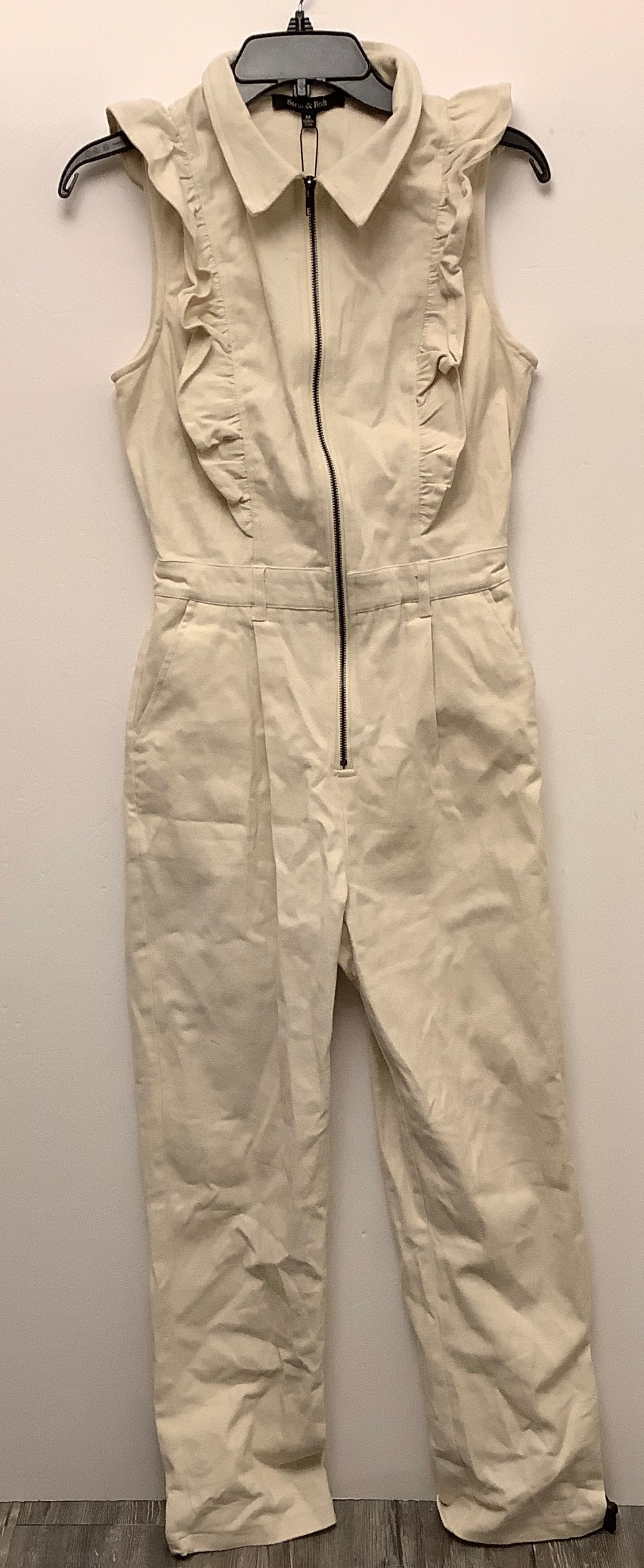 Jumpsuit By Clothes Mentor In Cream, Size: M