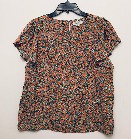 Top Short Sleeve By Molly Bracken In Floral Print, Size: Xl