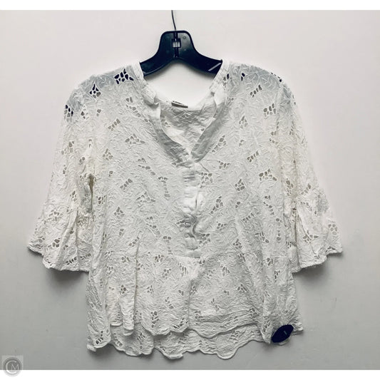 Top Short Sleeve Basic By Cmc In White, Size: L