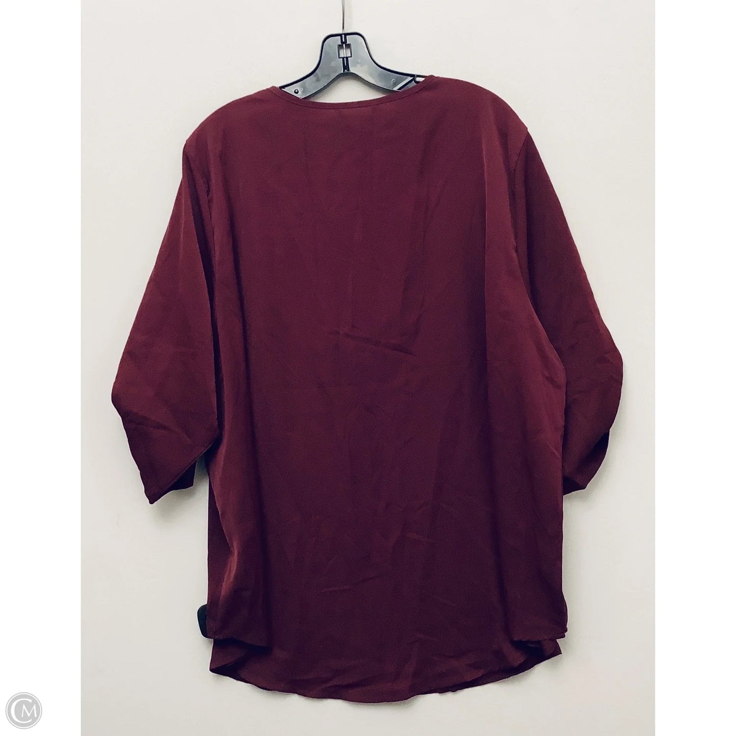 Top Short Sleeve By Cmb In Maroon, Size: 22