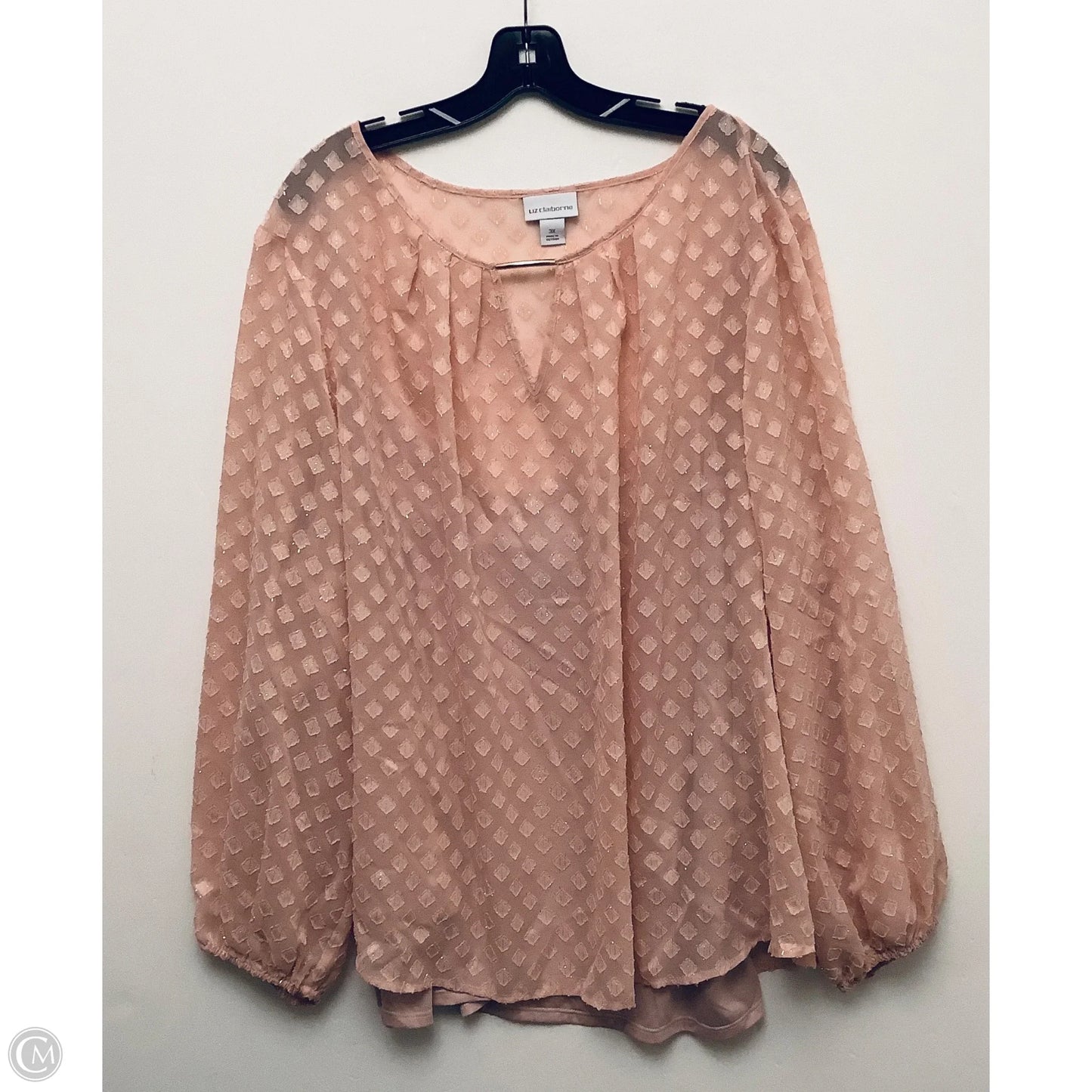 Top Long Sleeve By Liz Claiborne In Pink, Size: 3x