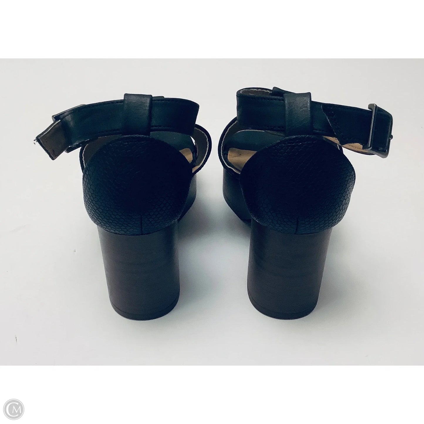 Sandals Heels Wedge By Wonderly In Black, Size: 6