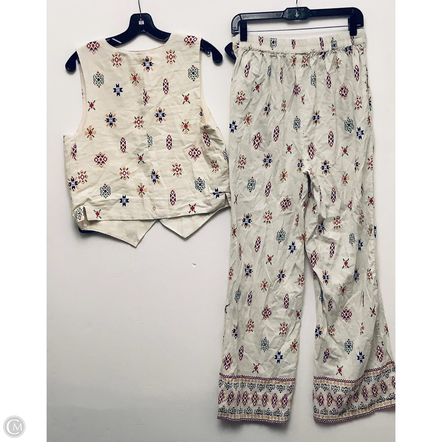 Pants Set 2pc By Cme In Cream, Size: L