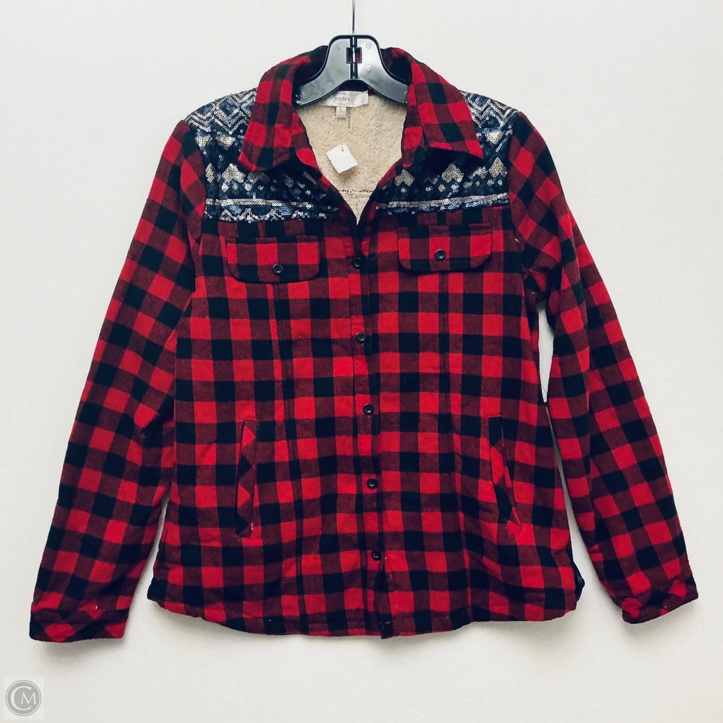 Jacket Shirt By Entro In Red, Size: S