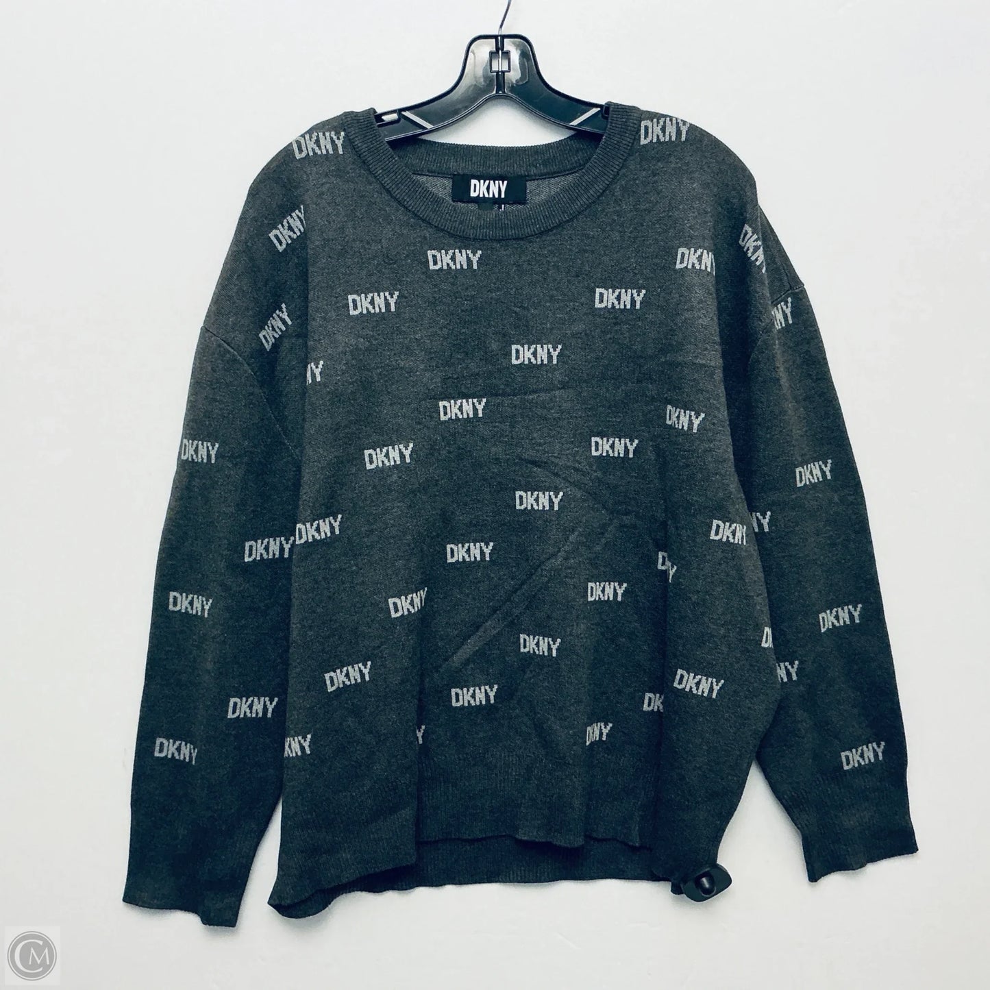 Sweatshirt Collar By Dkny In Grey, Size: Xl