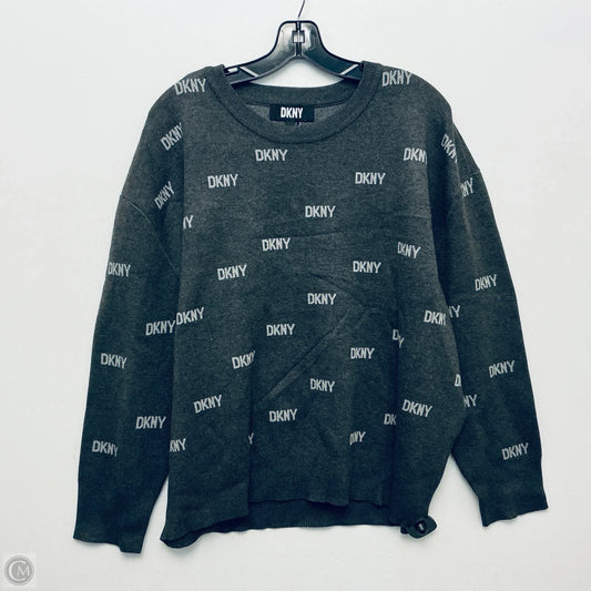 Sweatshirt Collar By Dkny In Grey, Size: Xl
