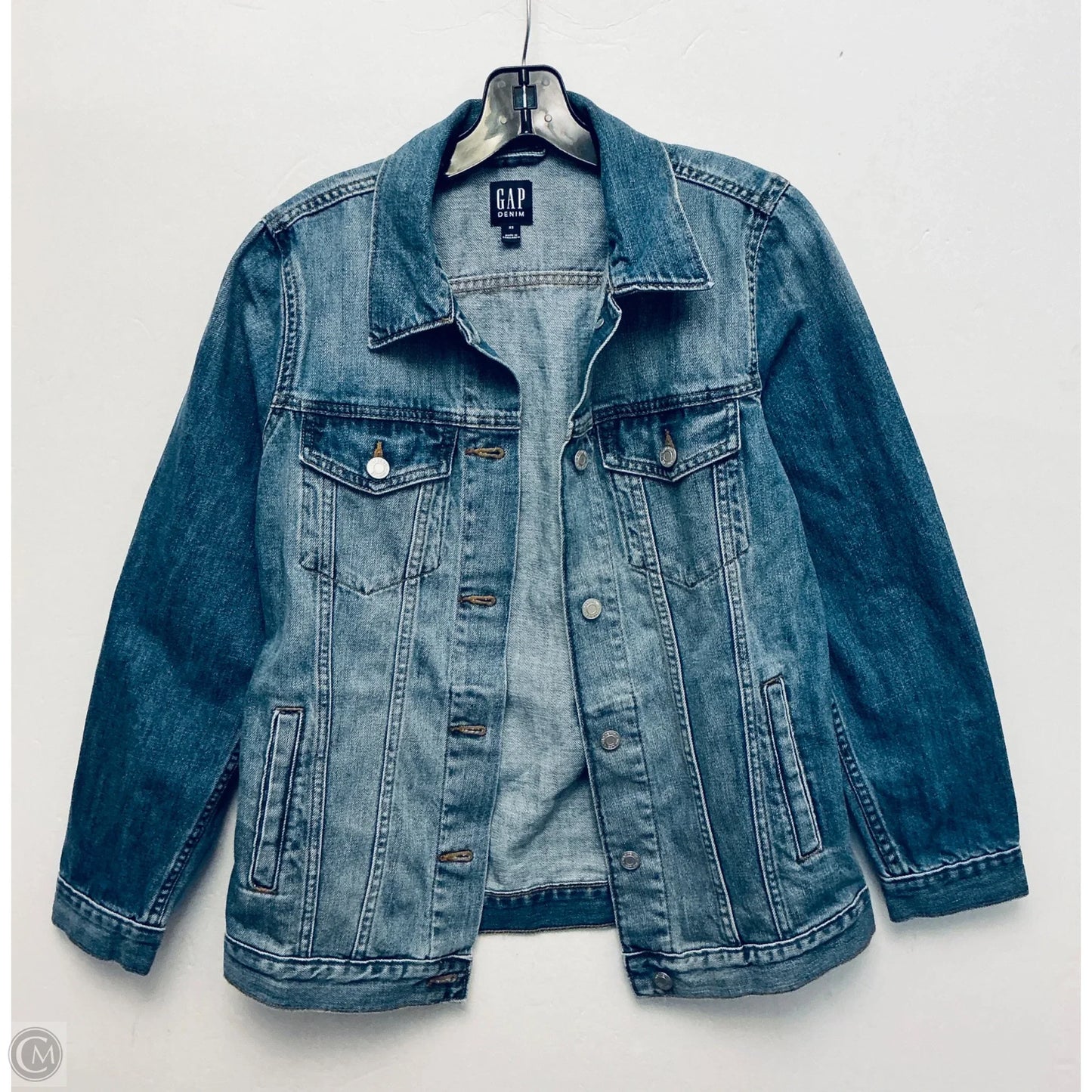 Jacket Denim By Gap In Blue Denim, Size: Xs
