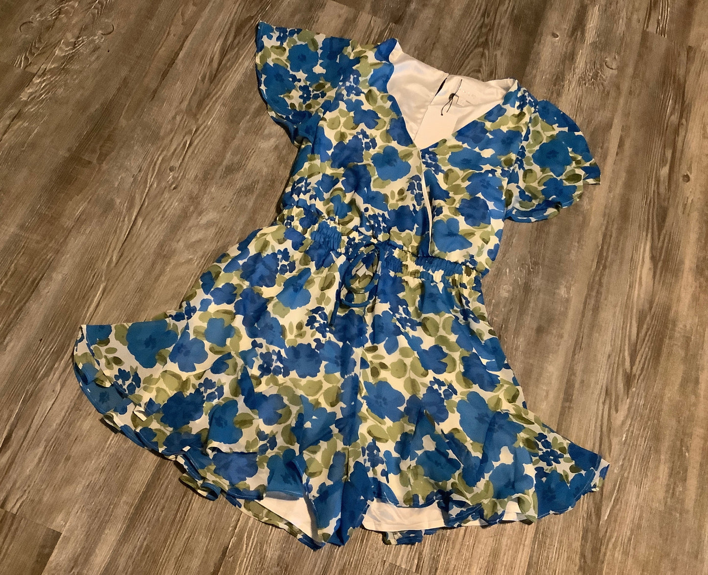 Romper By Sugar Lips In Blue & White, Size: Xs