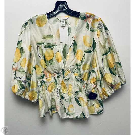 Top Short Sleeve By H&m In Yellow, Size: Xl
