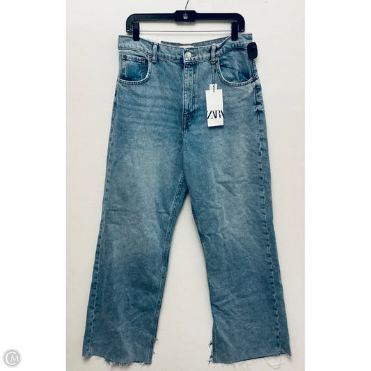Jeans Wide Leg By Zara In Blue Denim, Size: 12