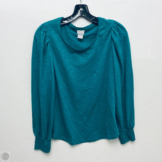 Top Long Sleeve Basic By Chicos In Green, Size: S