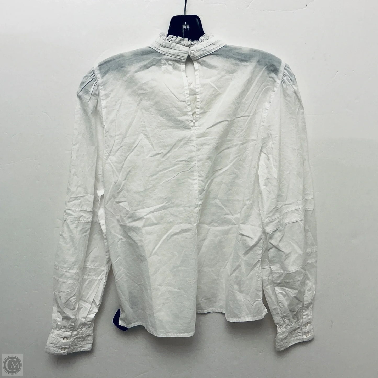 Top Long Sleeve By Gap In White, Size: M