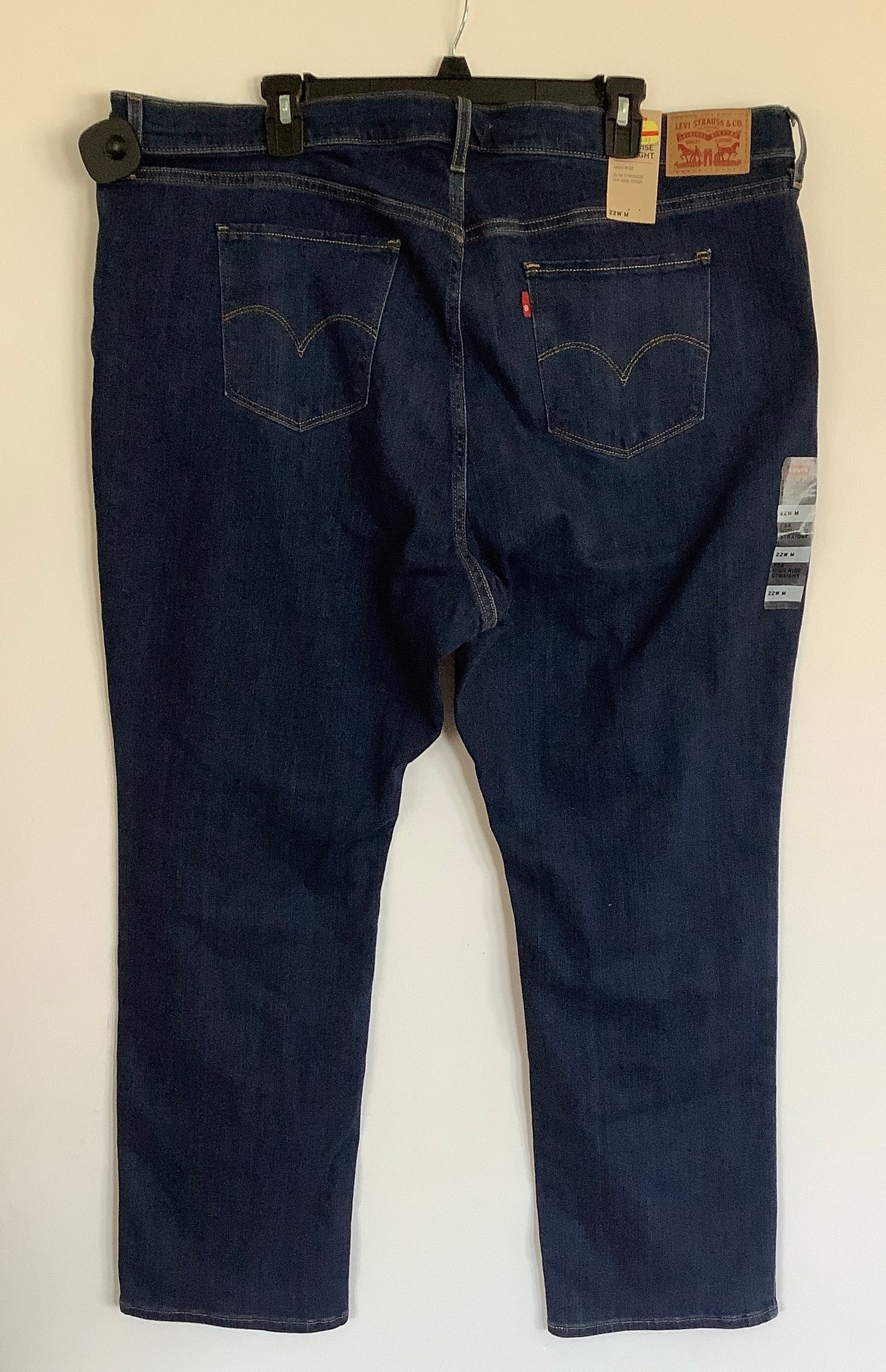 Jeans Straight By Levis In Blue Denim, Size: 22