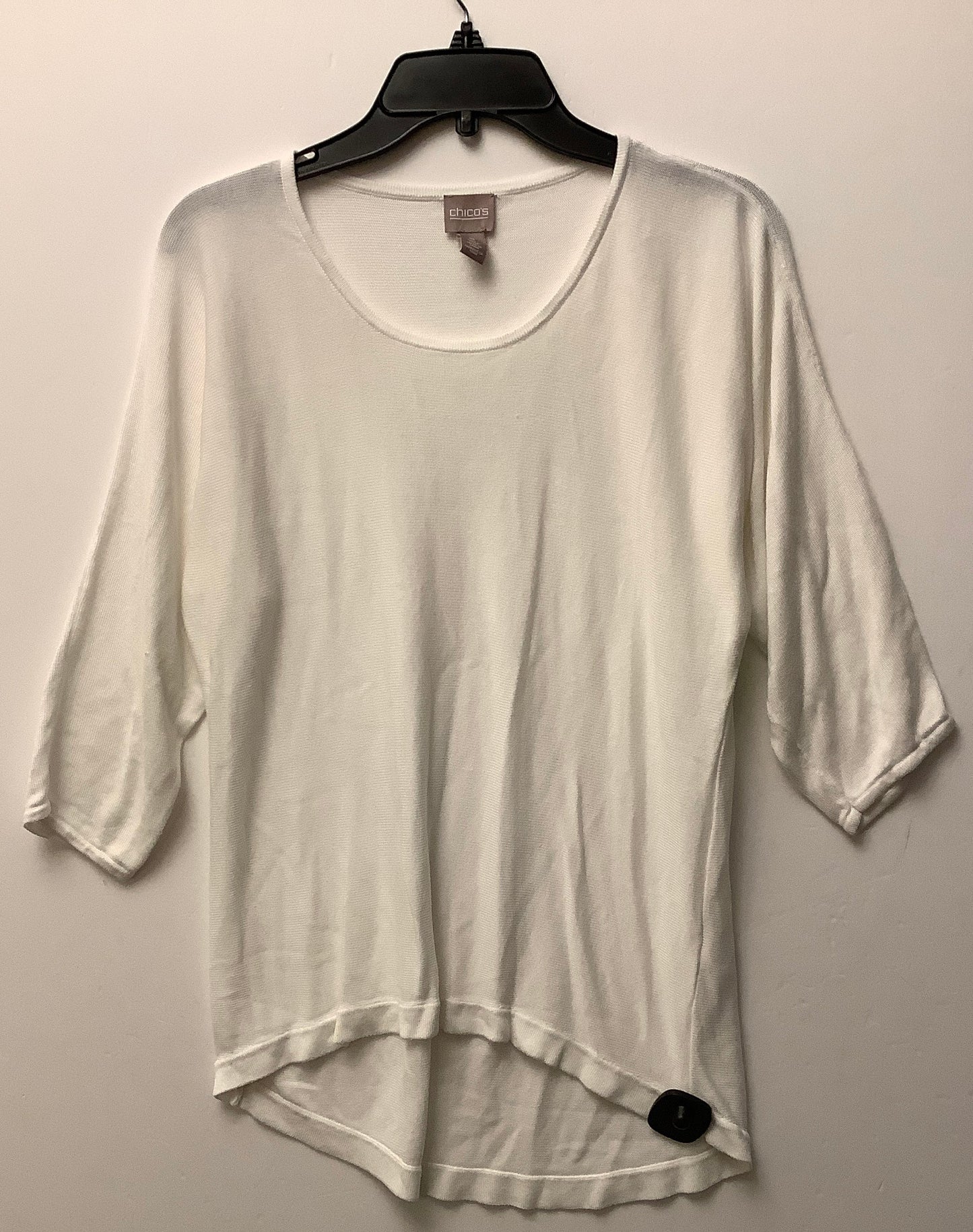 Top Long Sleeve By Chicos In White, Size: Xl