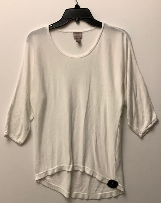 Top Long Sleeve By Chicos In White, Size: Xl