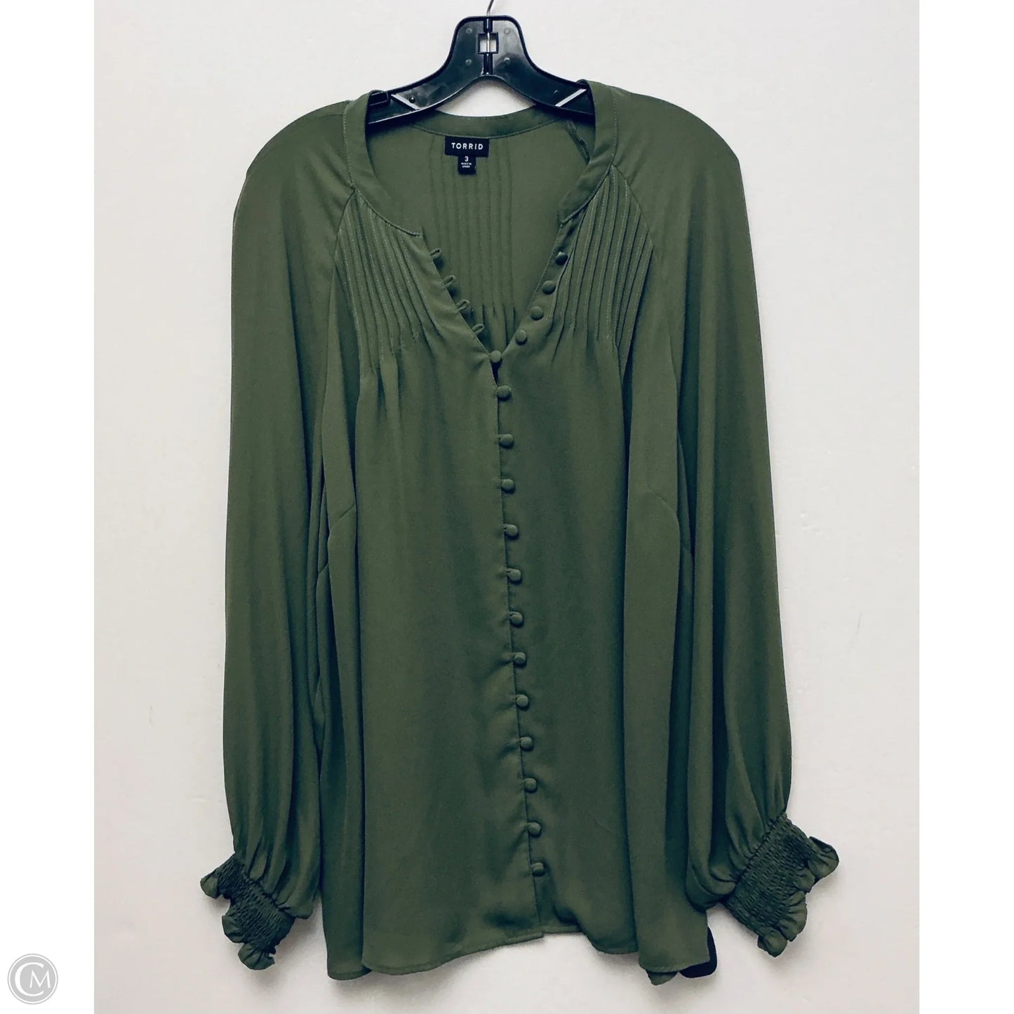 Top Long Sleeve By Torrid In Green, Size: 30