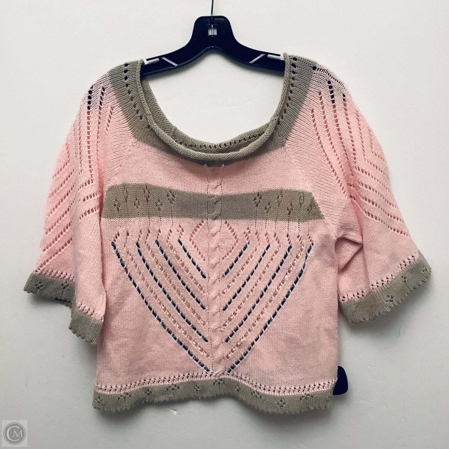 Sweater Short Sleeve By Clothes Mentor In Pink, Size: L