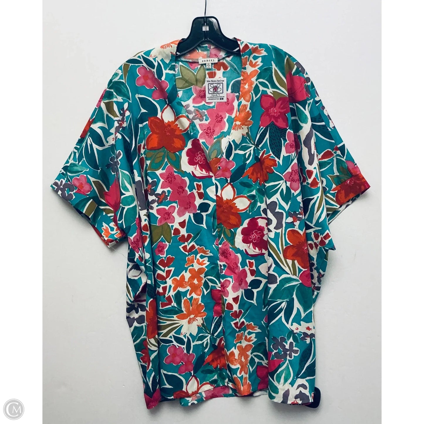 Top Short Sleeve By Jodifl In Floral Print, Size: 2x