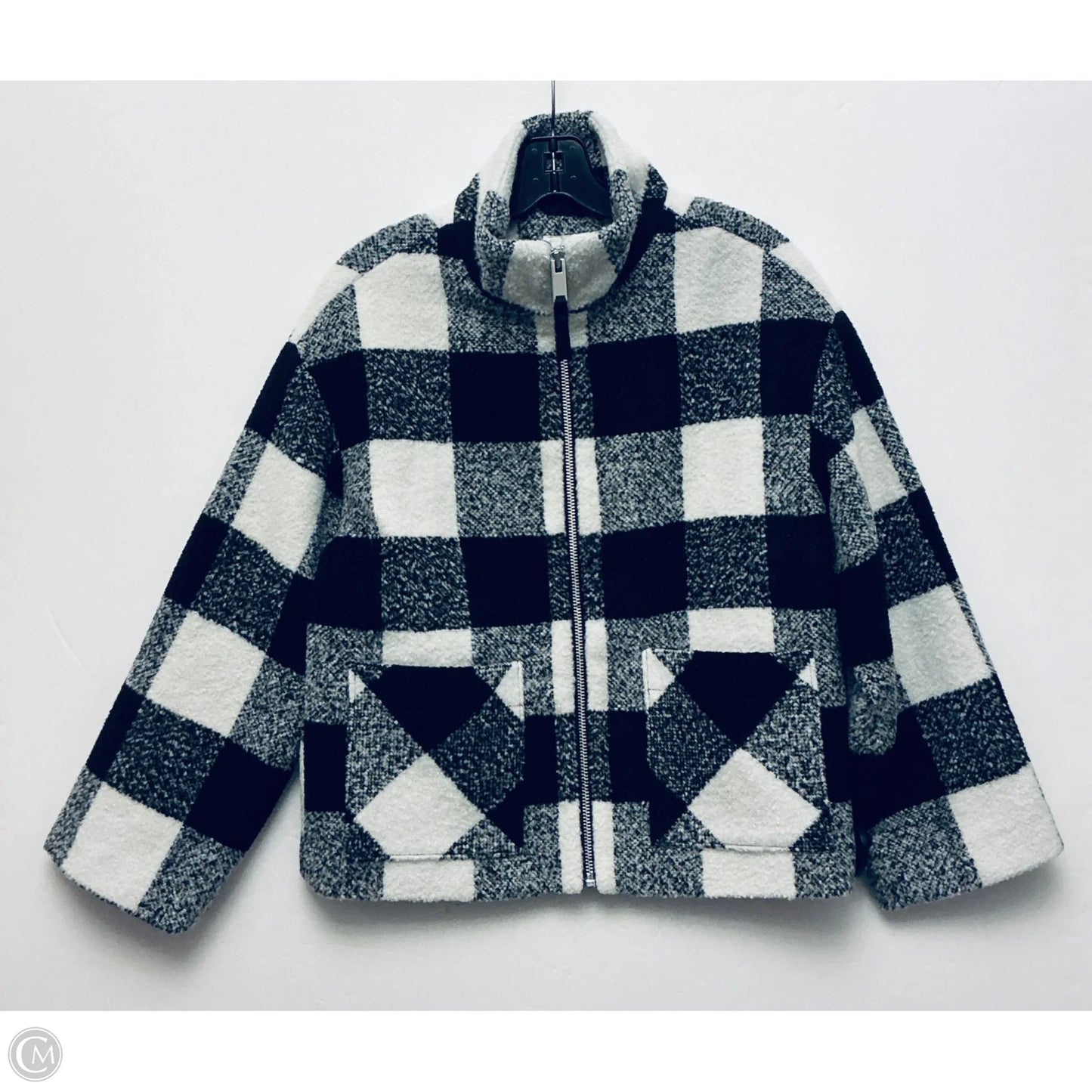 Jacket Fleece By Gap In Black & White, Size: Xs