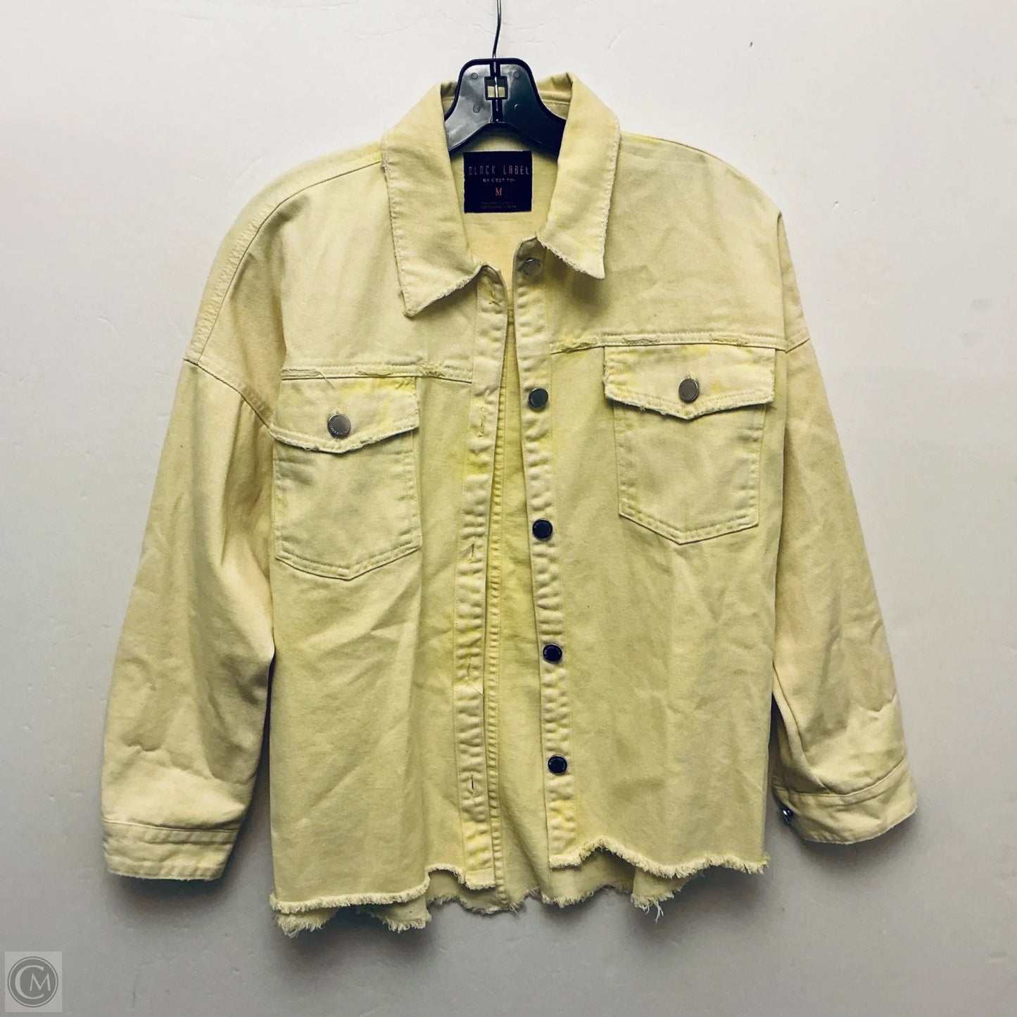 Jacket Denim By Black Label In Yellow, Size: M