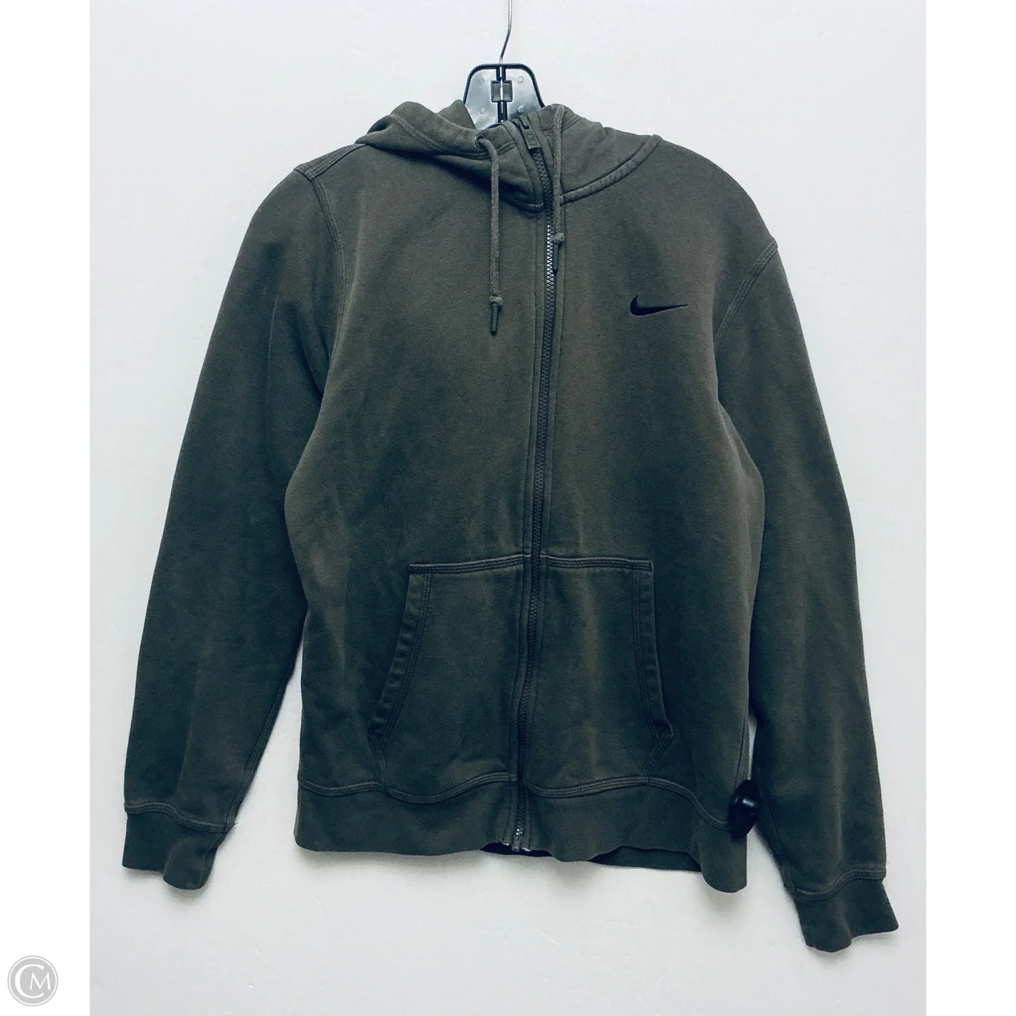 Sweatshirt Hoodie By Nike In Green, Size: M
