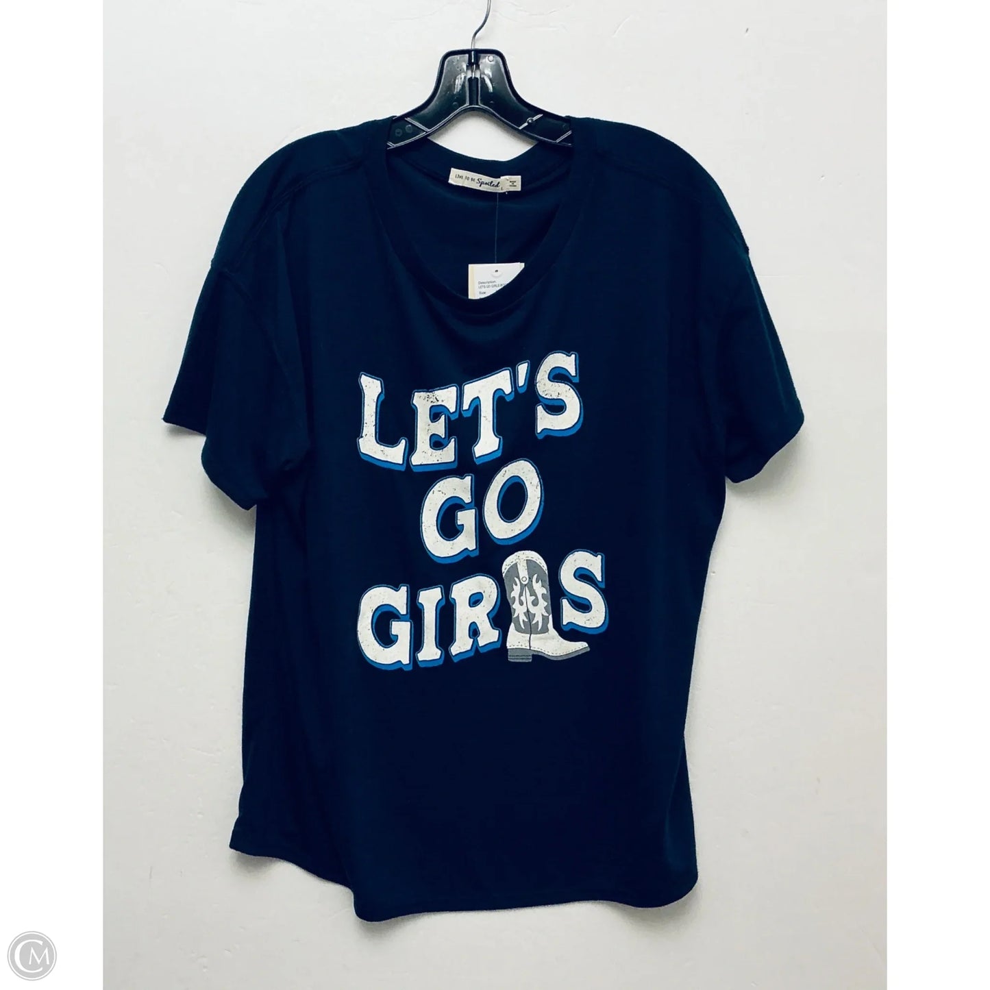 Top Short Sleeve Basic By Clothes Mentor In Navy, Size: L